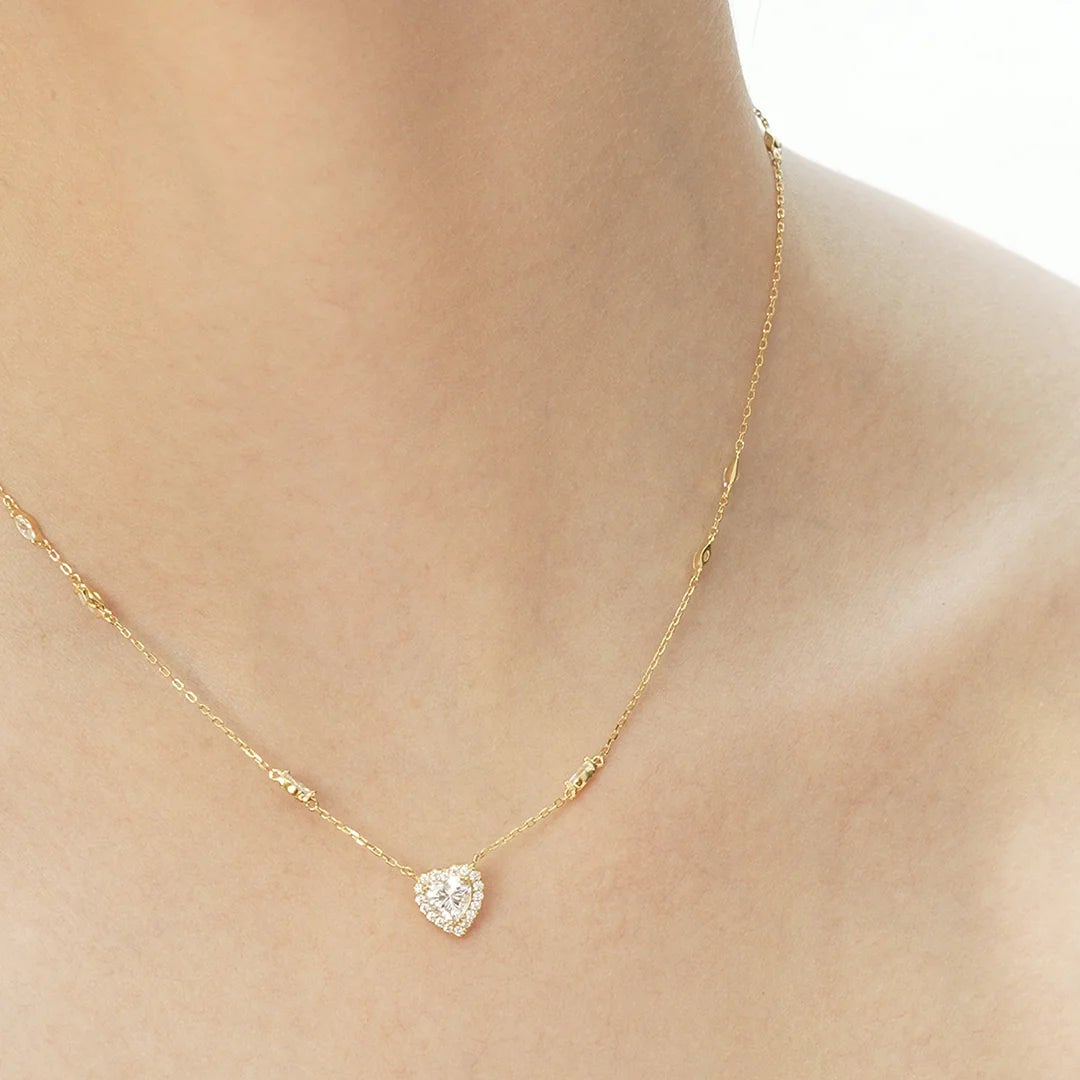 Sweetheart zircon Gold Plating Necklace - ARTSY SILVER