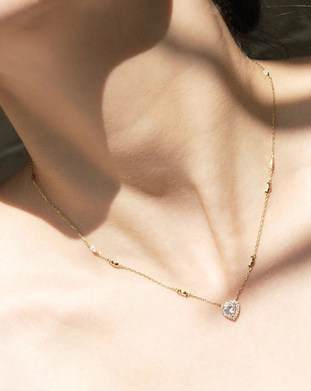 Sweetheart zircon Gold Plating Necklace - ARTSY SILVER