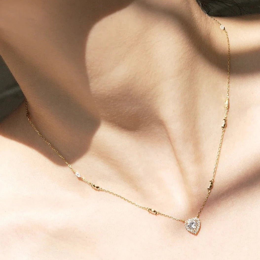 Sweetheart zircon Gold Plating Necklace - ARTSY SILVER