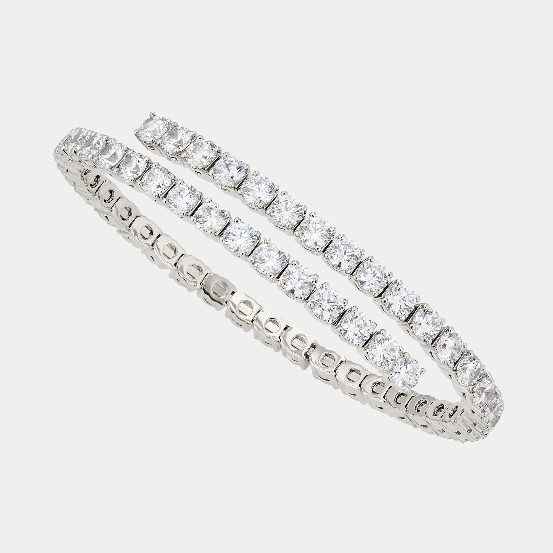 Spun 4mm Silver Tennis Bangle - ARTSY SILVER