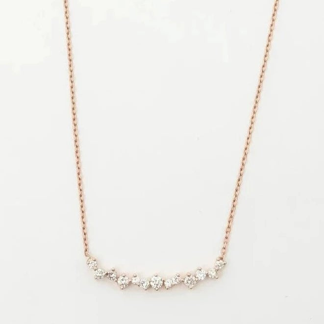 Horizontal Zircon Stones Bar Necklace - ARTSY SILVER