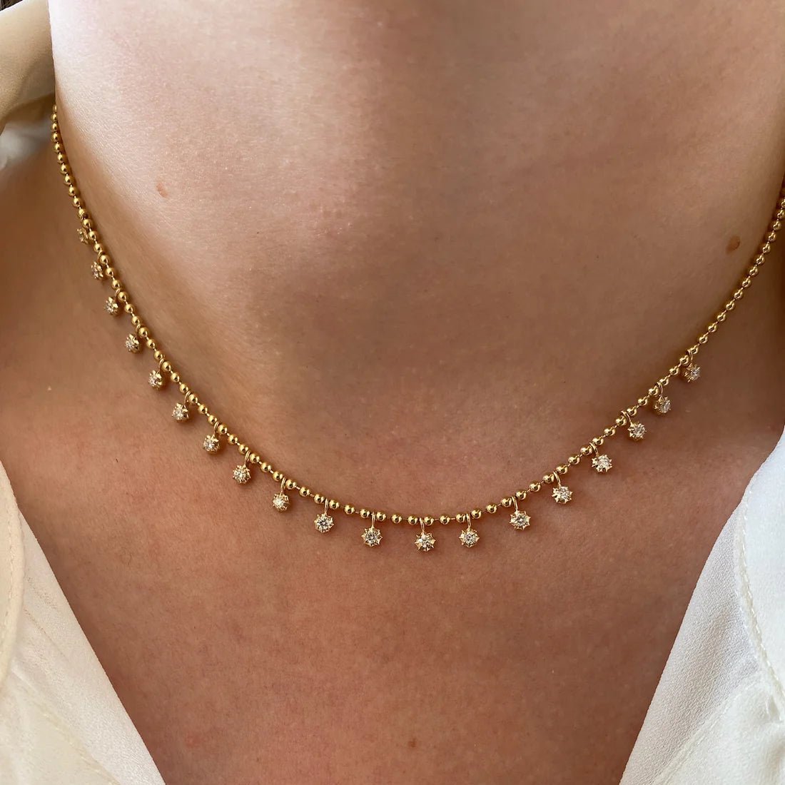 Jasmine White Zircon Necklace - ARTSY SILVER