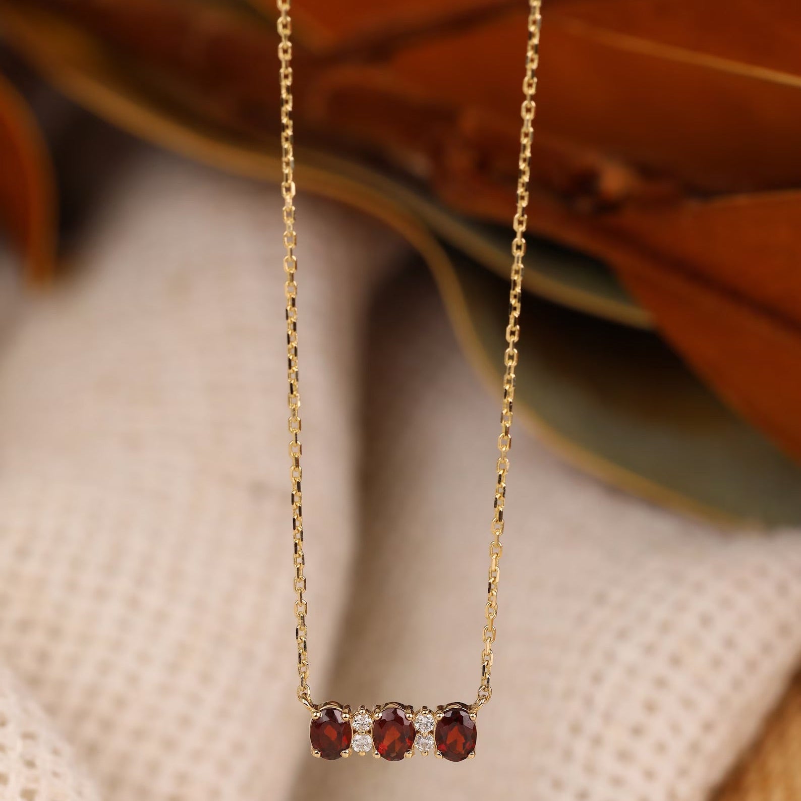 Judith Red Garnet Necklace - ARTSY SILVER