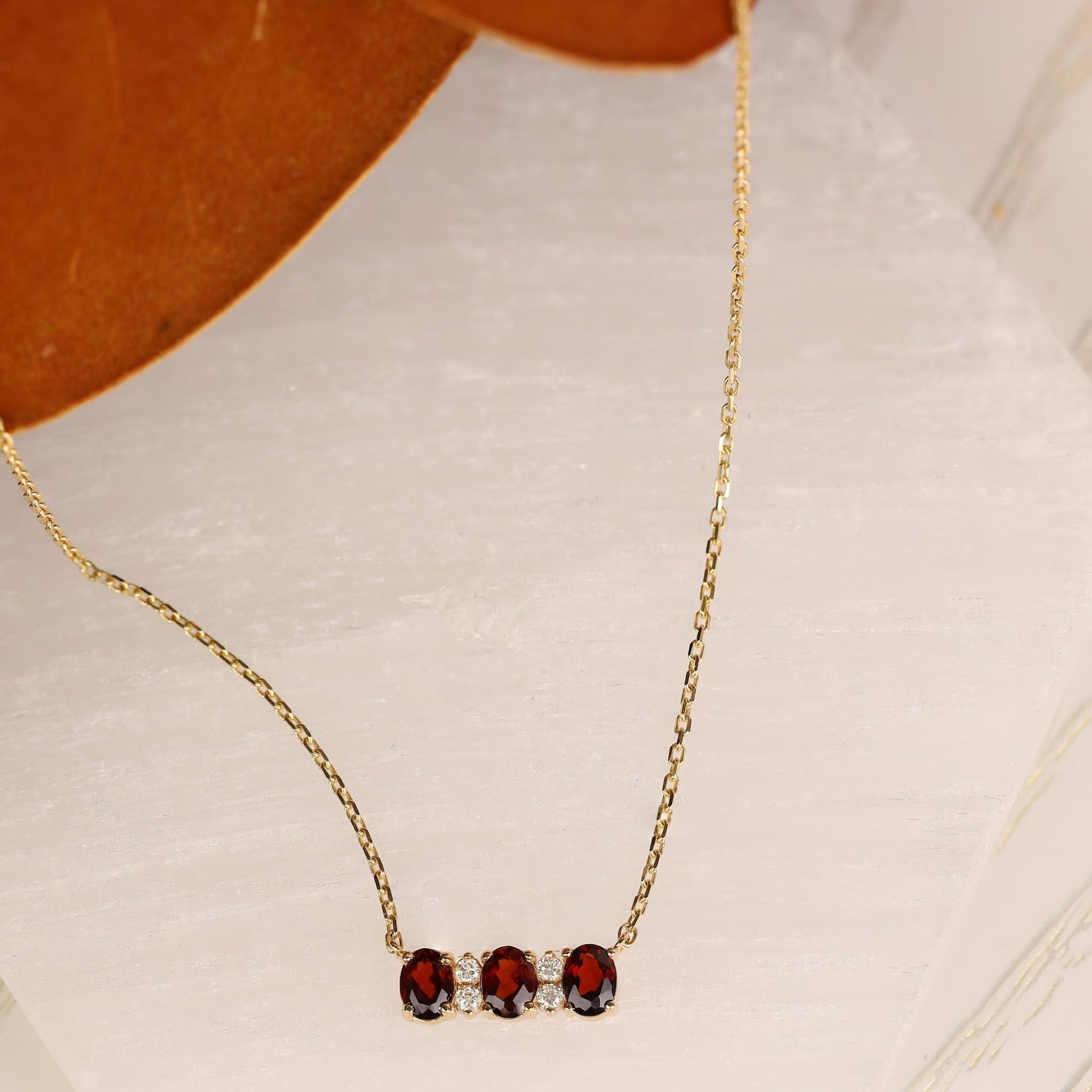 Judith Red Garnet Necklace - ARTSY SILVER