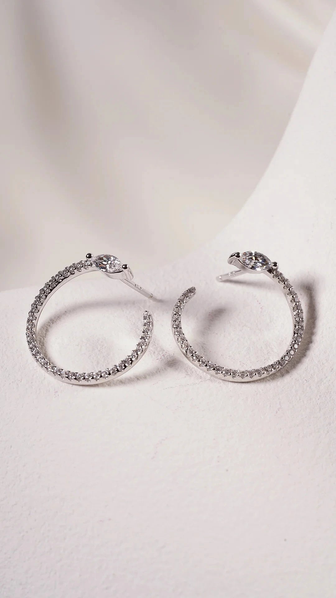 Juliette Marquise Silver Hoops - ARTSY SILVER