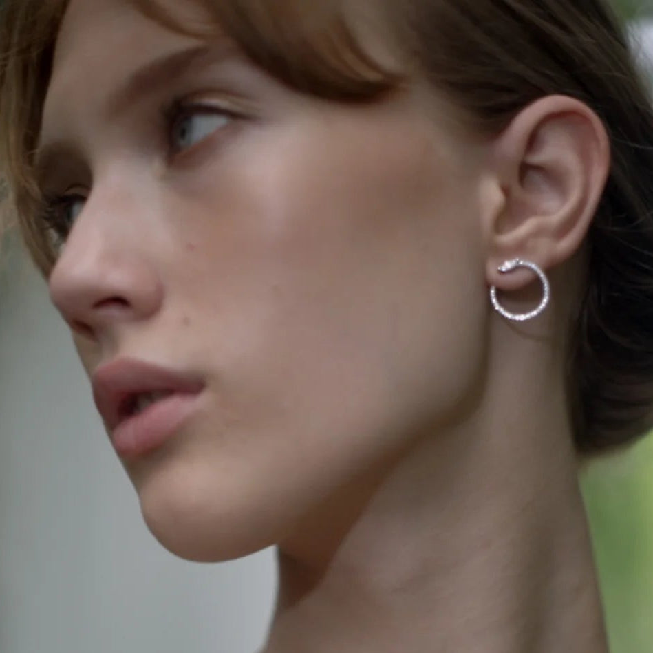 Juliette Marquise Silver Hoops - ARTSY SILVER