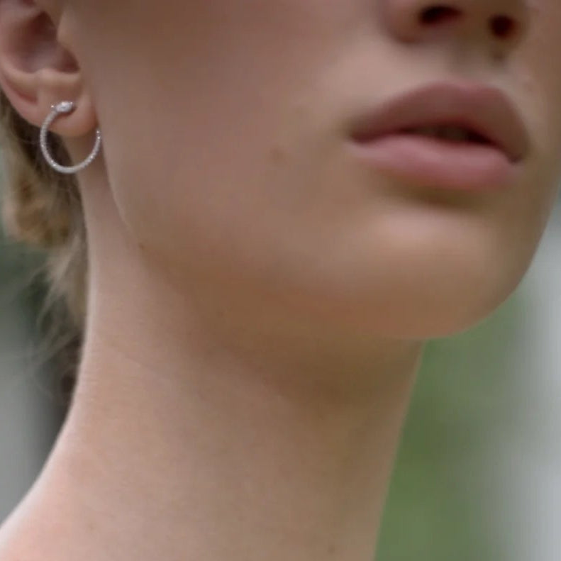 Juliette Marquise Silver Hoops - ARTSY SILVER