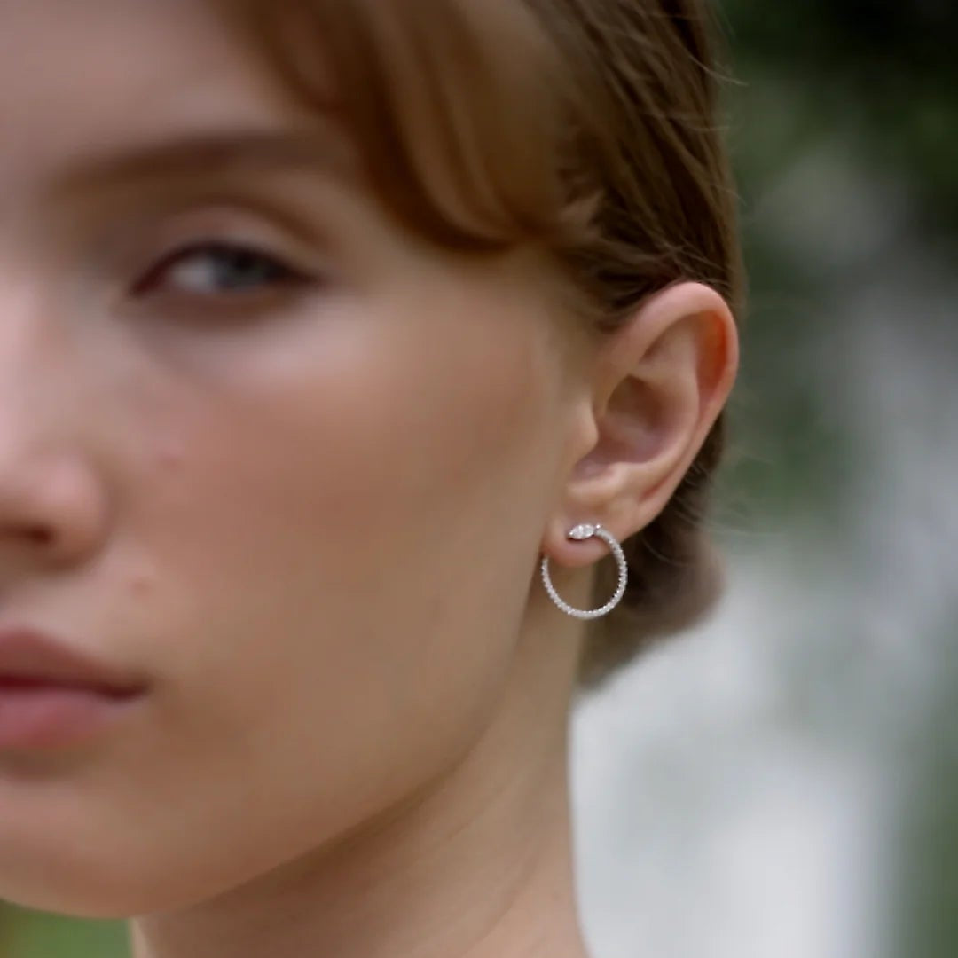 Juliette Marquise Silver Hoops - ARTSY SILVER