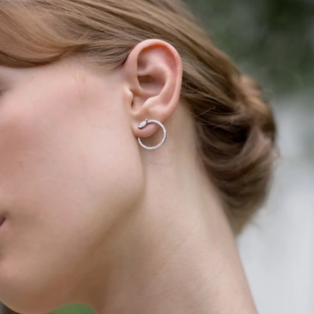 Juliette Marquise Silver Hoops - ARTSY SILVER