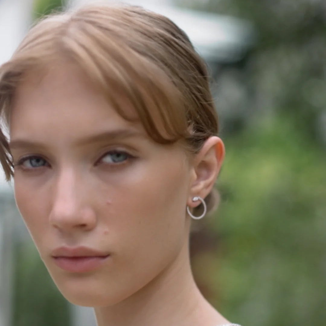 Juliette Marquise Silver Hoops - ARTSY SILVER