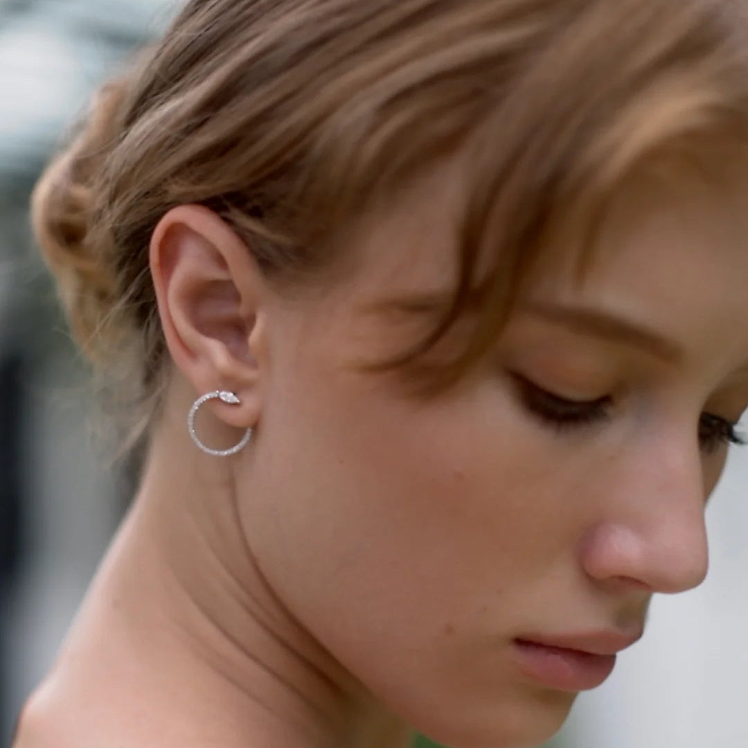 Juliette Marquise Silver Hoops - ARTSY SILVER