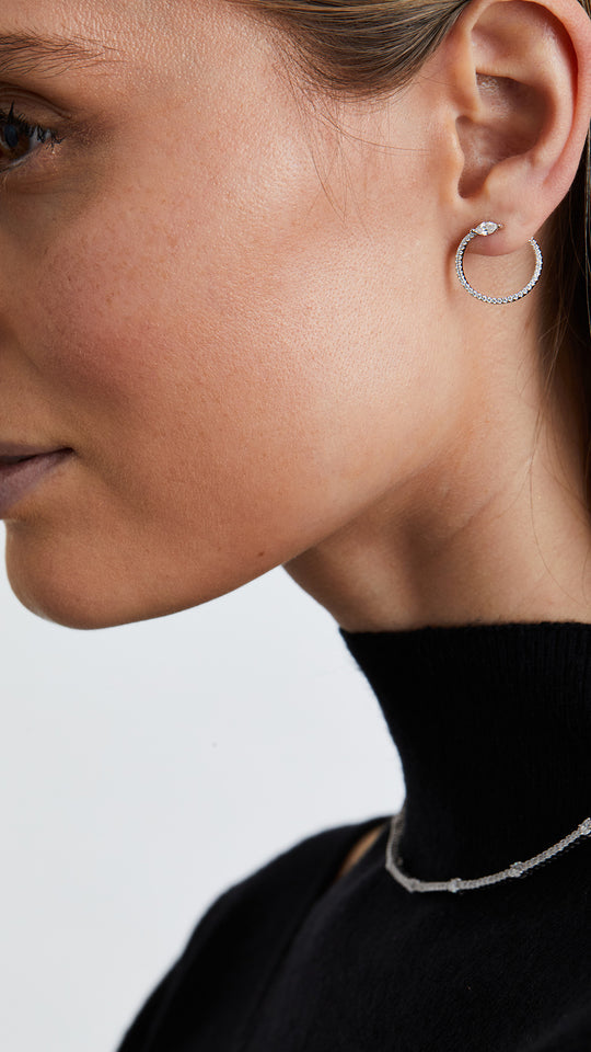 Juliette Marquise Silver Hoops