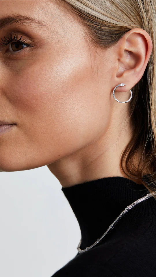Juliette Marquise Silver Hoops