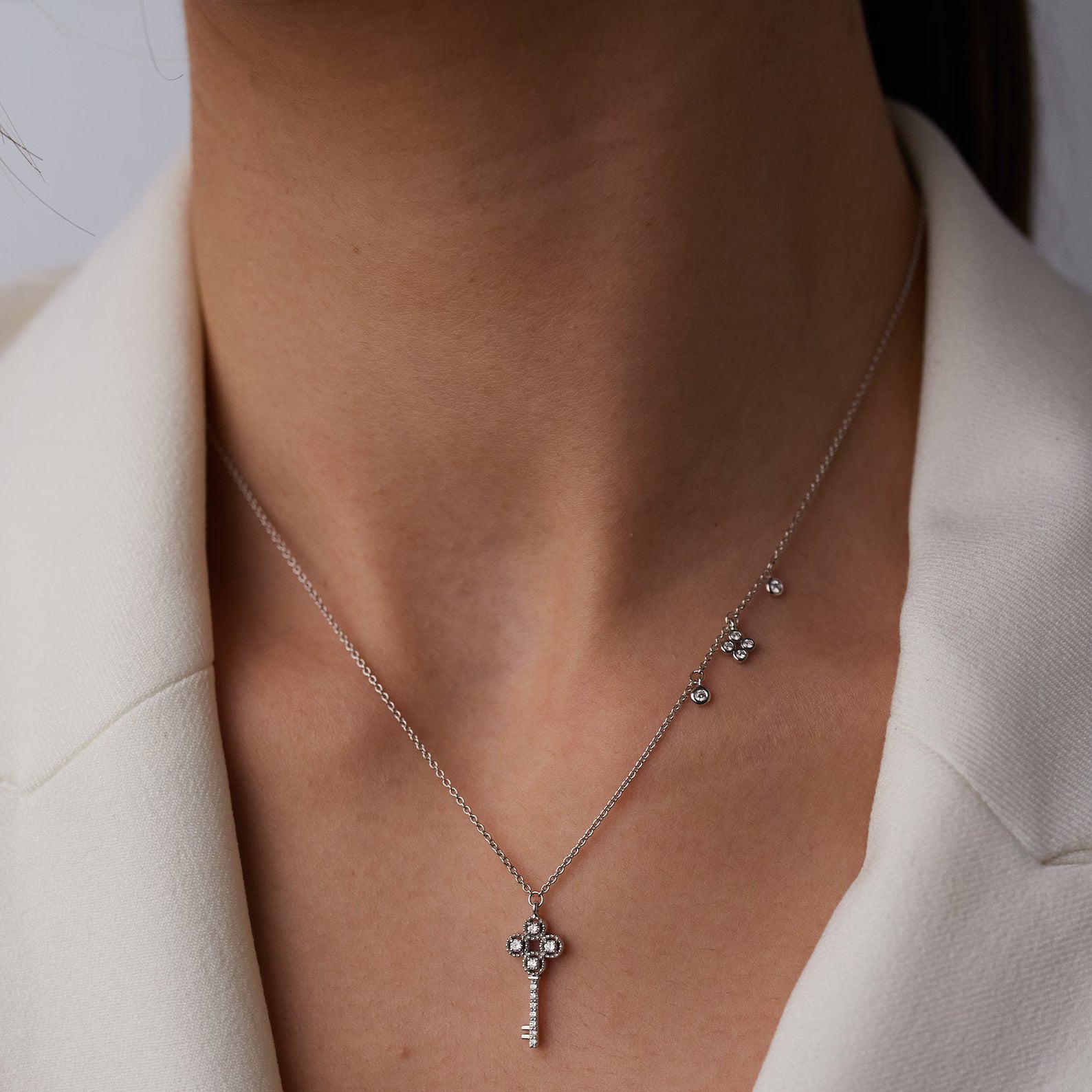 Key Charm Necklace - ARTSY SILVER