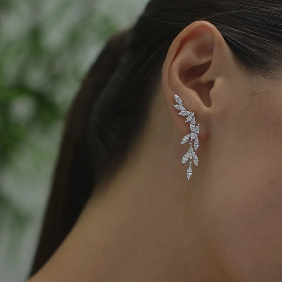 La Mariée Wedding Earrings - ARTSY SILVER