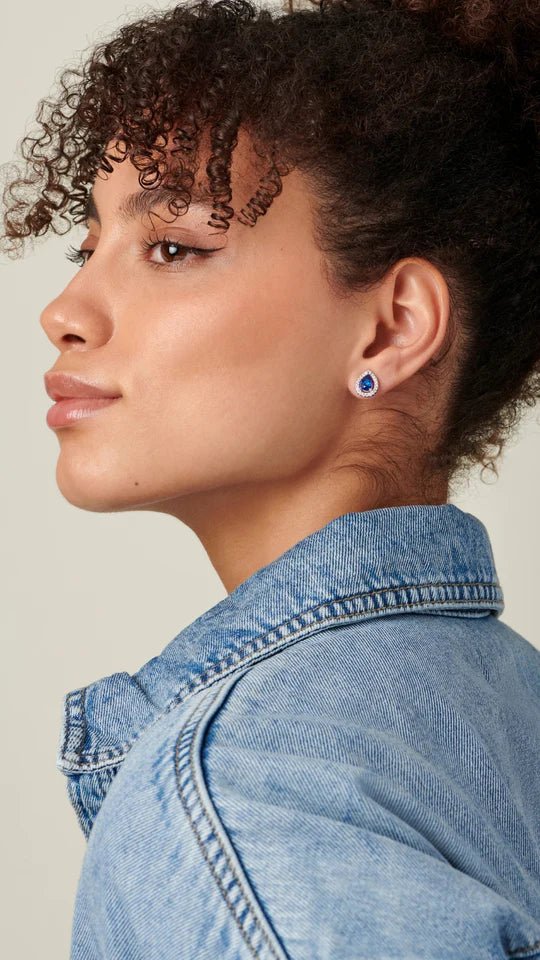 Lady Diana Blue Sapphire Earrings - ARTSY SILVER