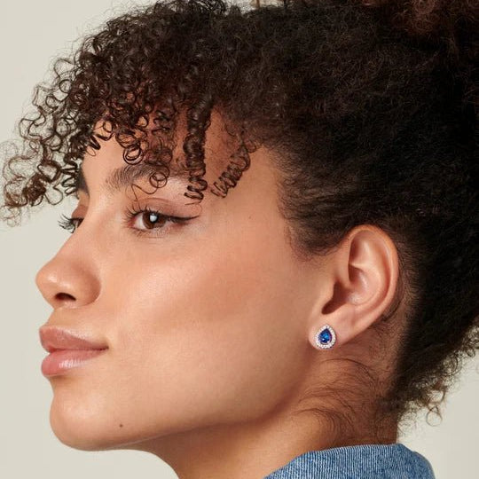 Lady Diana Blue Sapphire Earrings - ARTSY SILVER