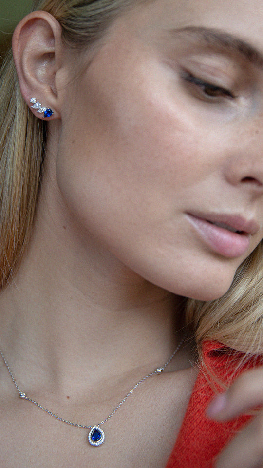 Lady Diana Blue Sapphire Earrings