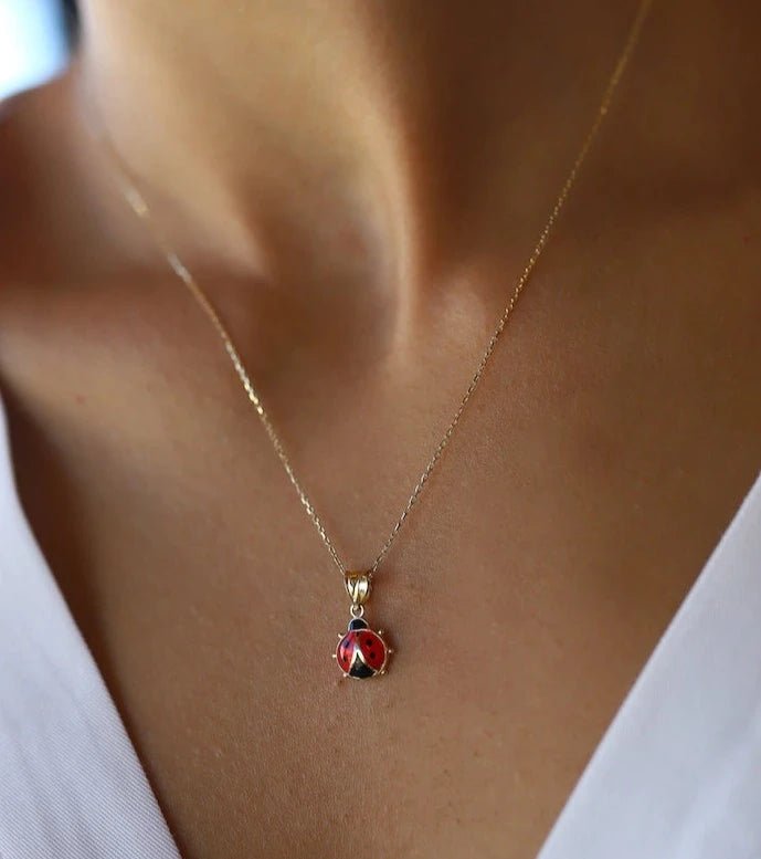 Ladybug Necklace Gold Plating - ARTSY SILVER