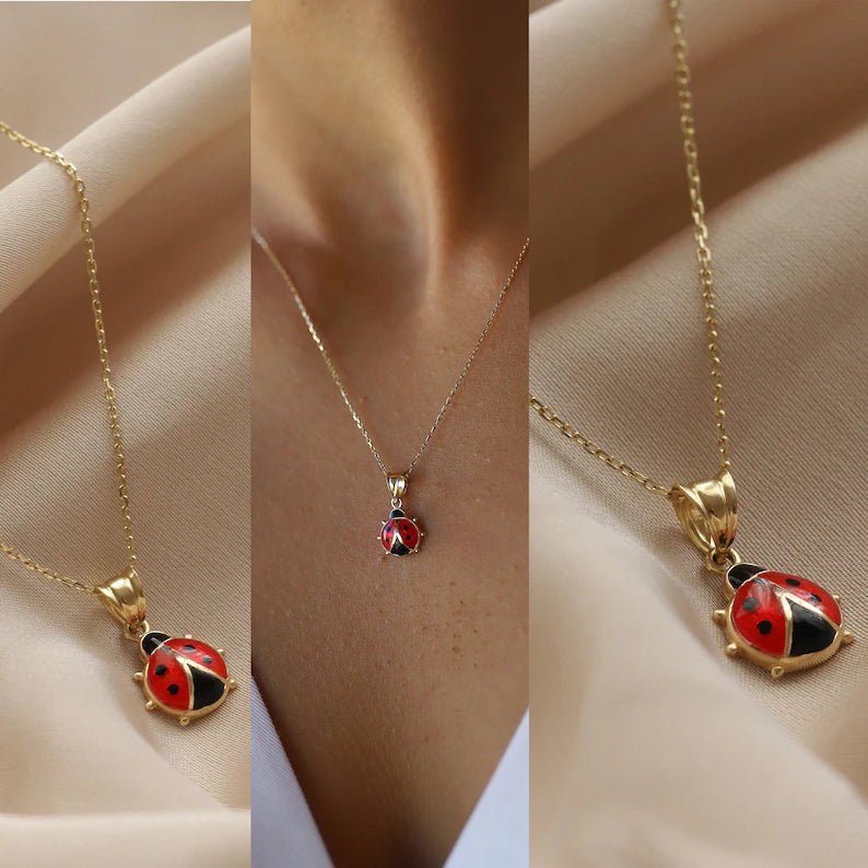Ladybug Necklace Gold Plating - ARTSY SILVER
