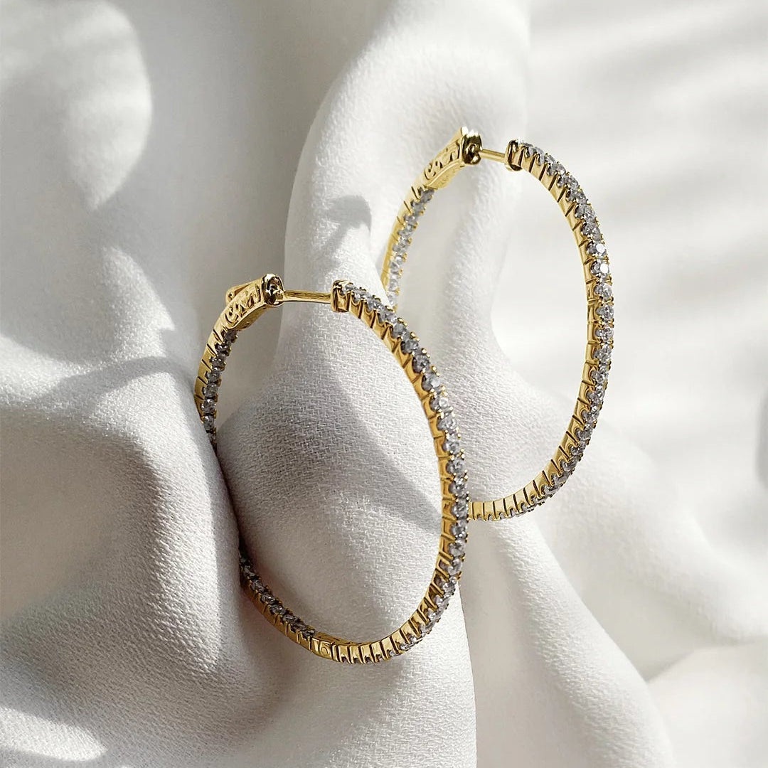 Glow Up Gold Plating Hoops Large Size - ARTSY SILVER