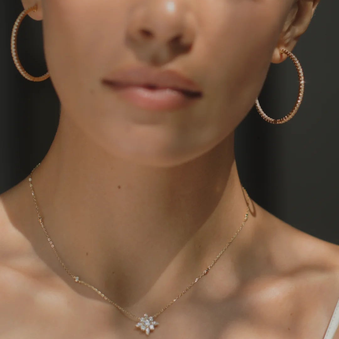 Art Of Dazzle Necklace And Earrings Set - ARTSY SILVER