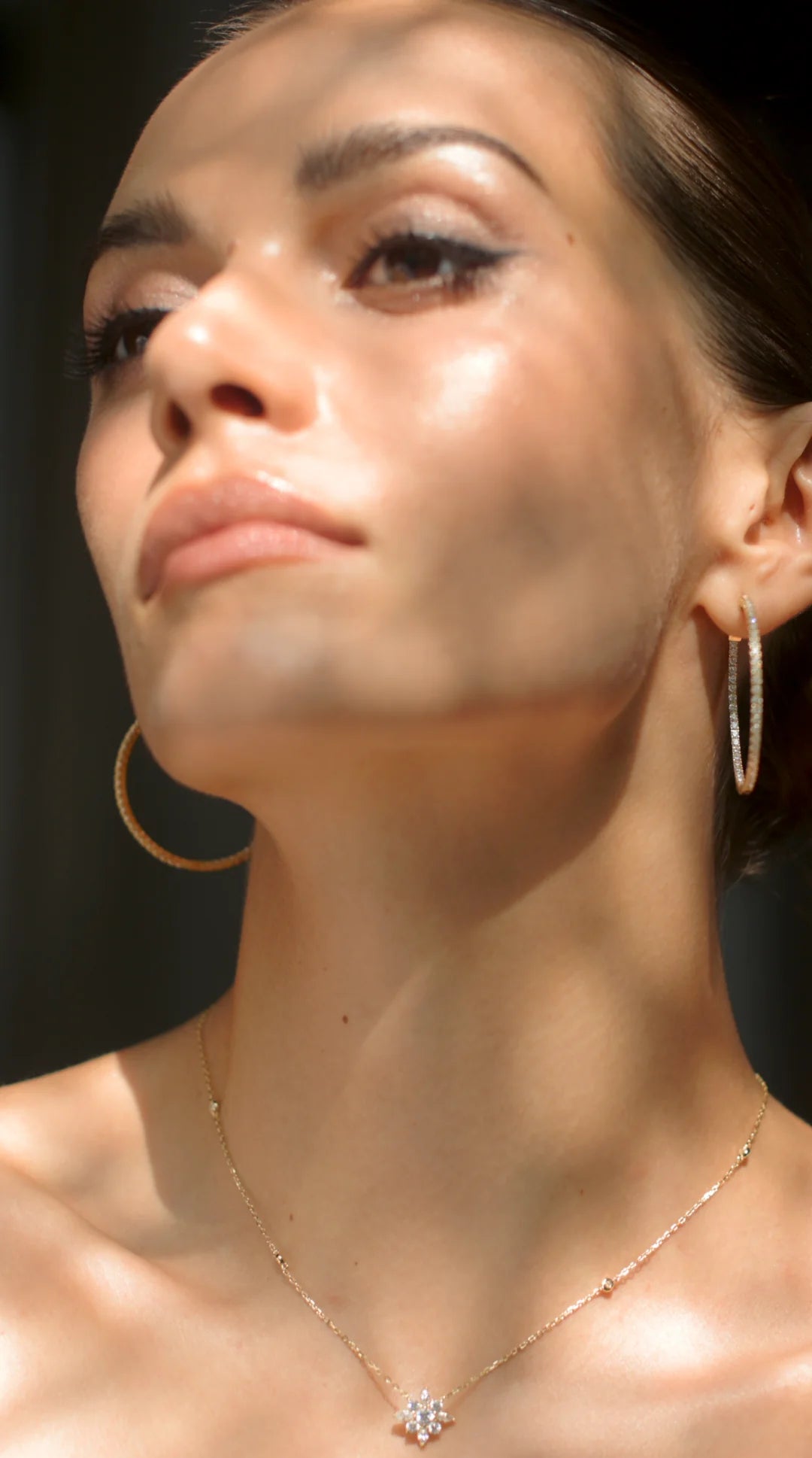 Glow Up Gold Plating Hoops Large Size - ARTSY SILVER