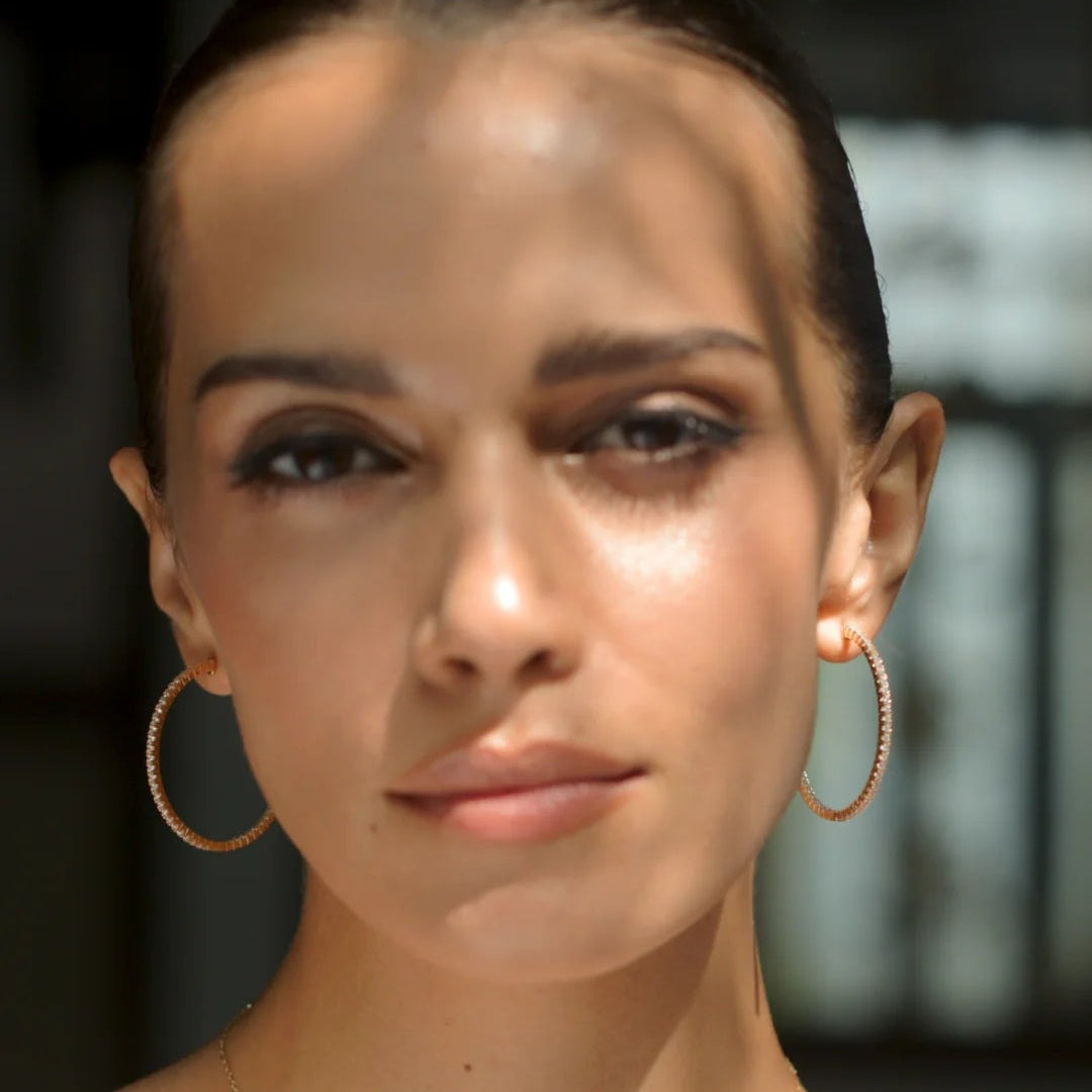 Glow Up Gold Plating Hoops Large Size - ARTSY SILVER