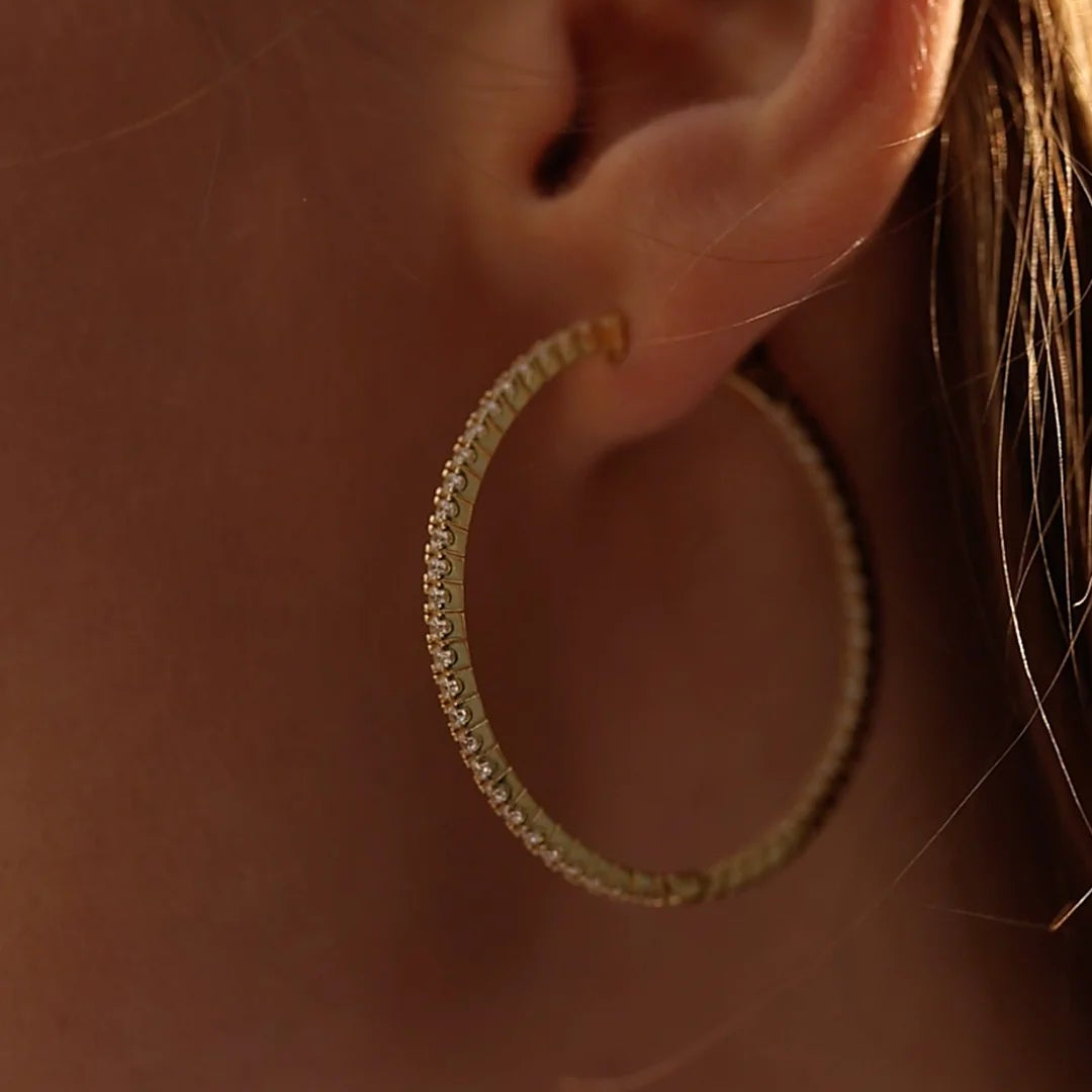 Glow Up Gold Plating Hoops Large Size - ARTSY SILVER