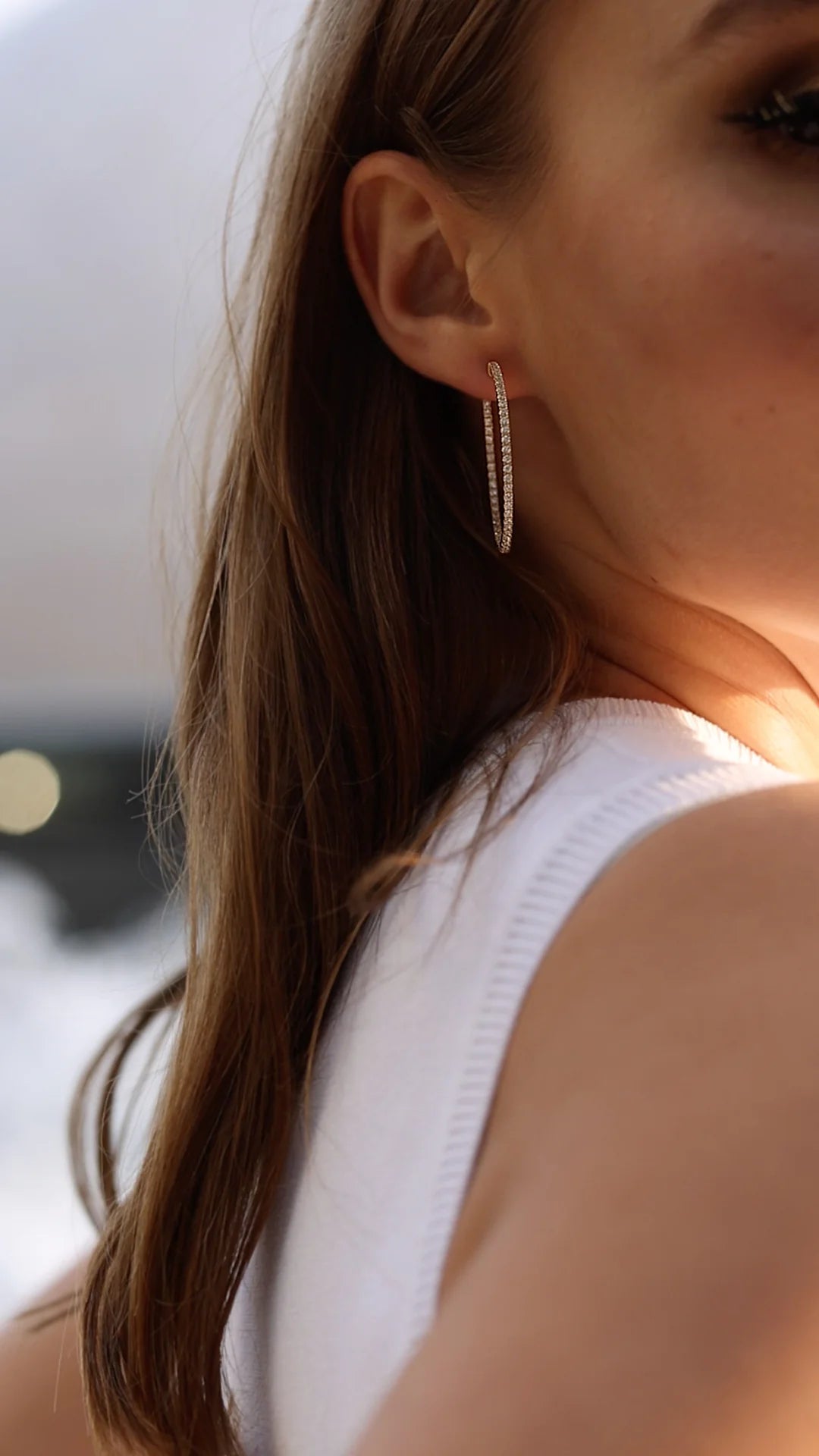 Glow Up Gold Plating Hoops Large Size - ARTSY SILVER