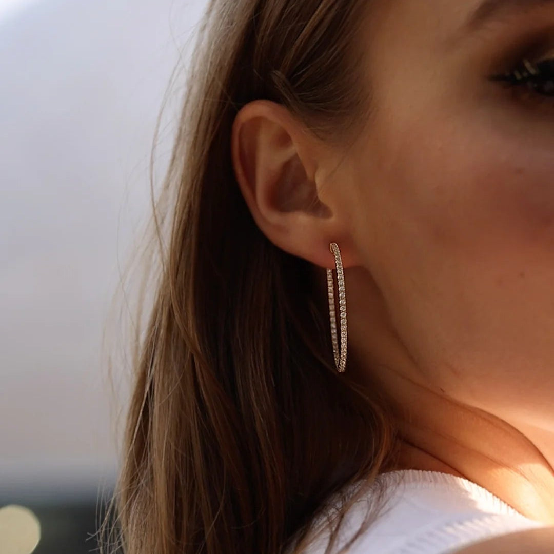 Glow Up Gold Plating Hoops Large Size - ARTSY SILVER