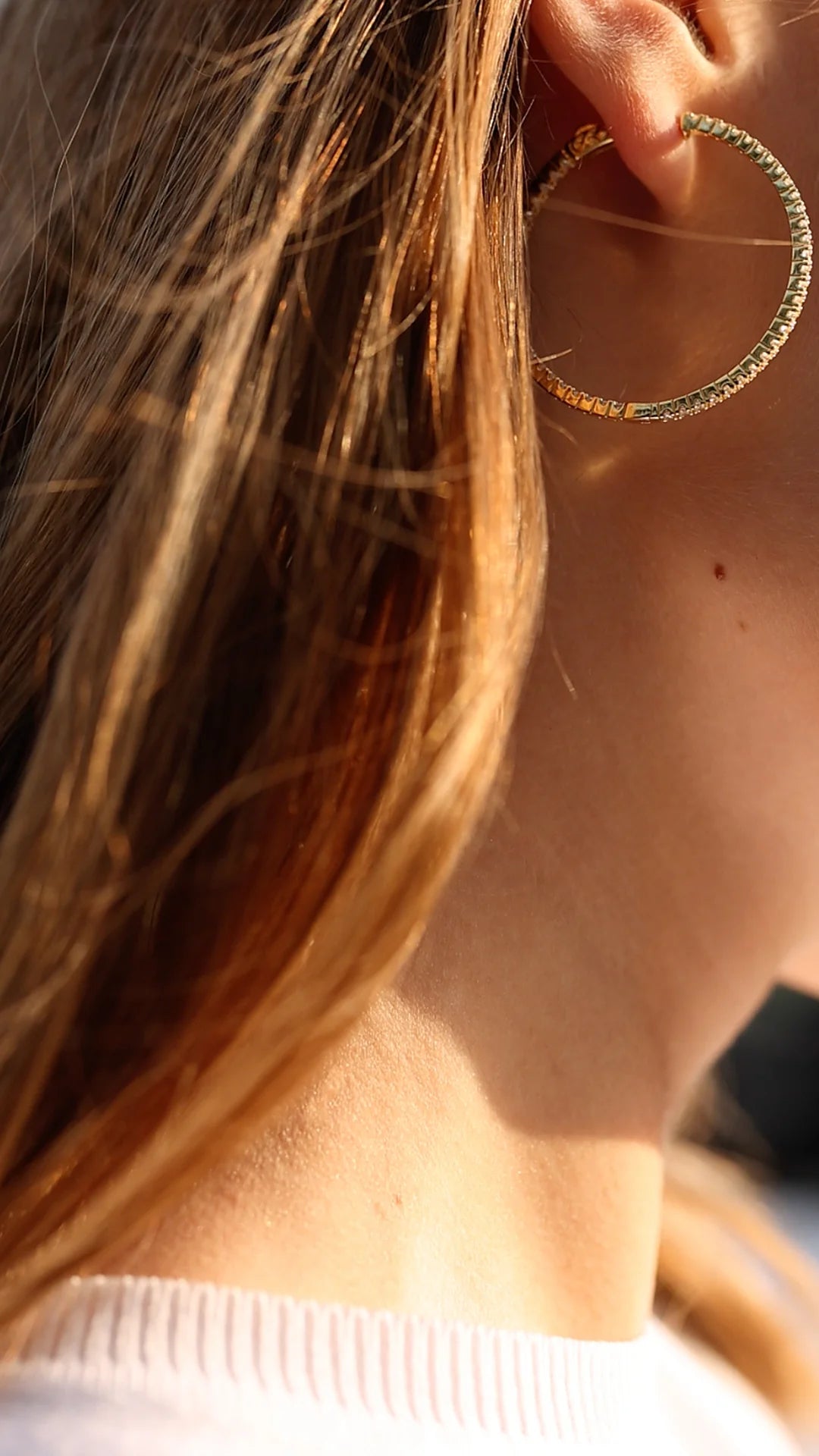 Glow Up Gold Plating Hoops Large Size - ARTSY SILVER