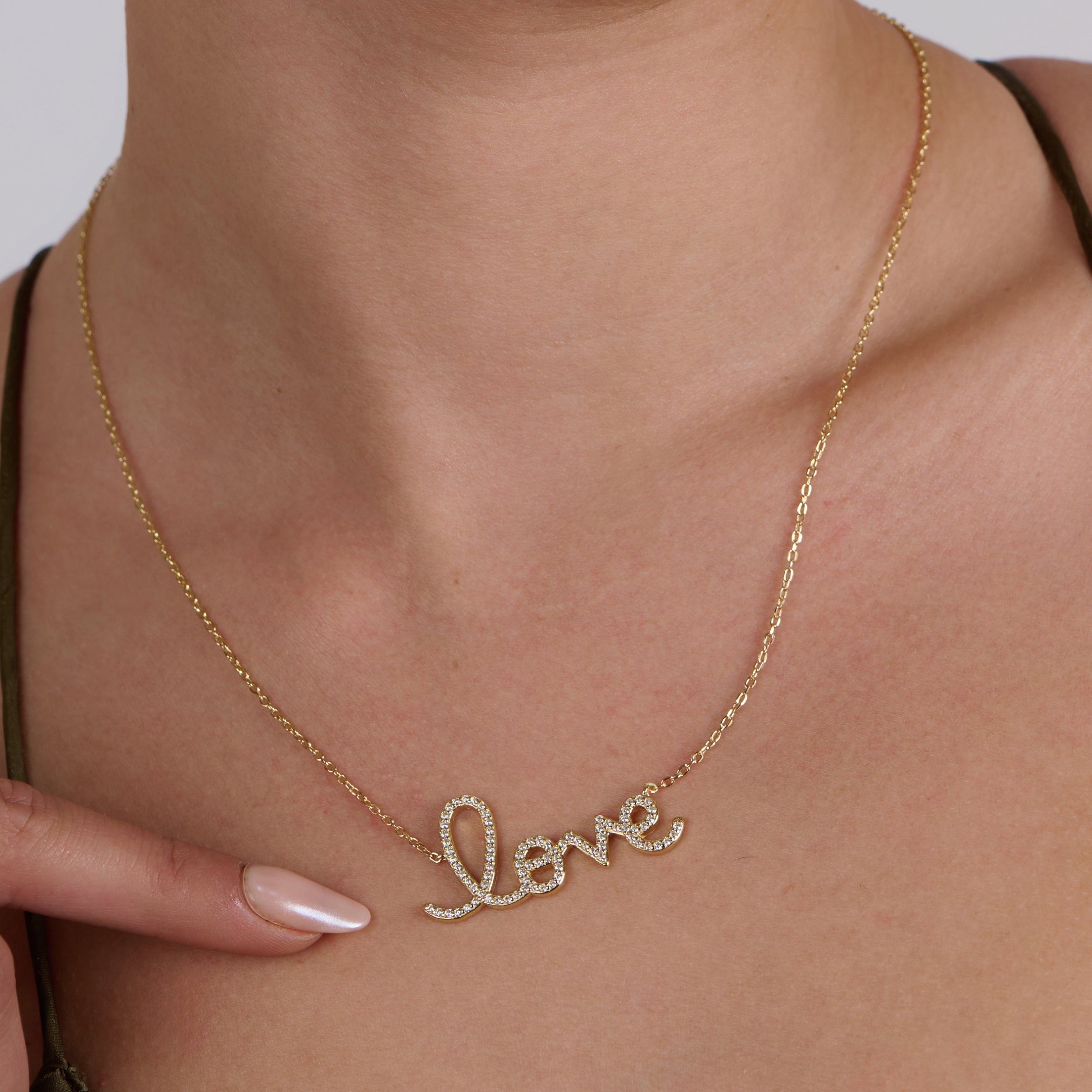 Love White Zircon Necklace