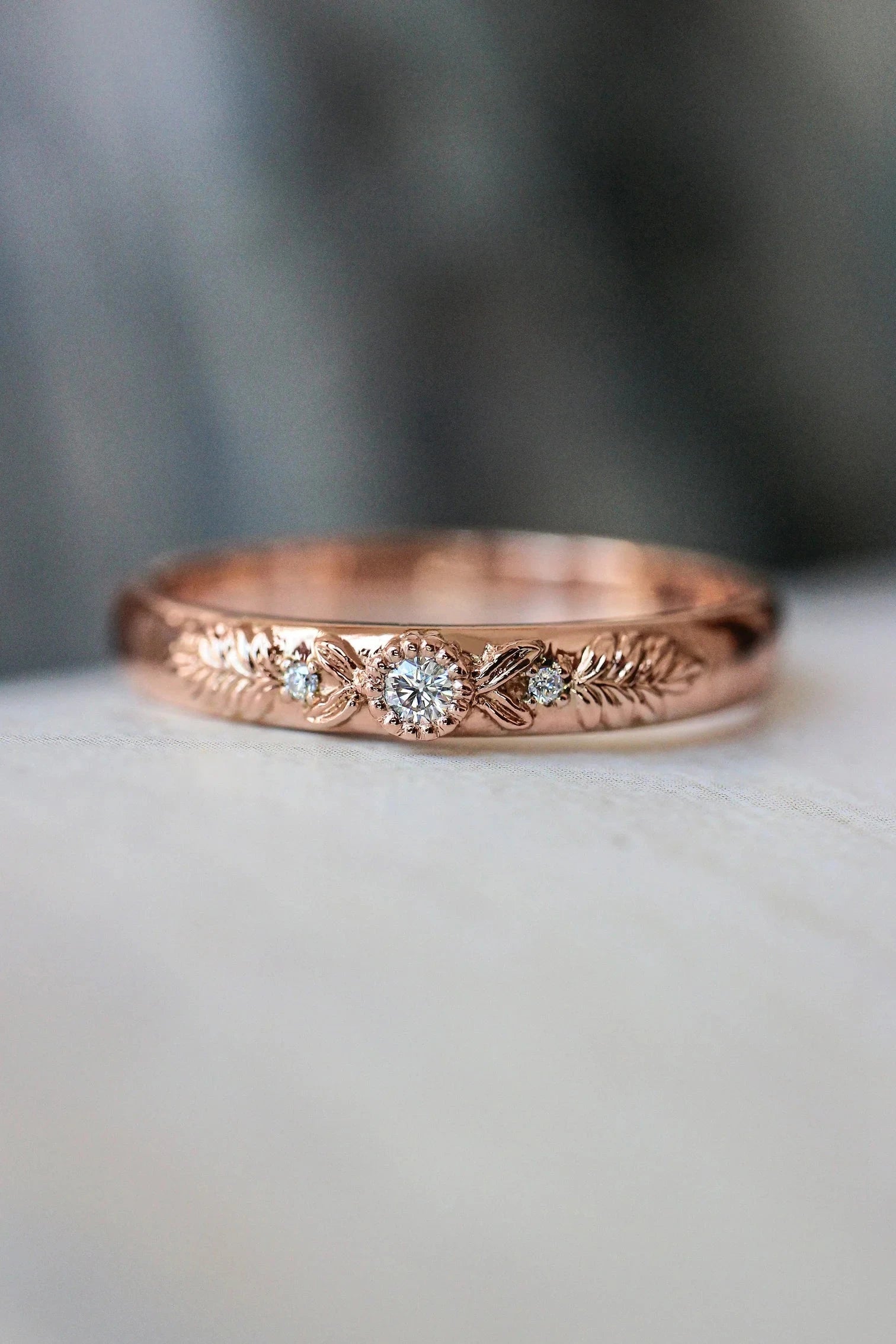 Soulmates Oath Zircon Band Rose Gold Plating - ARTSY SILVER