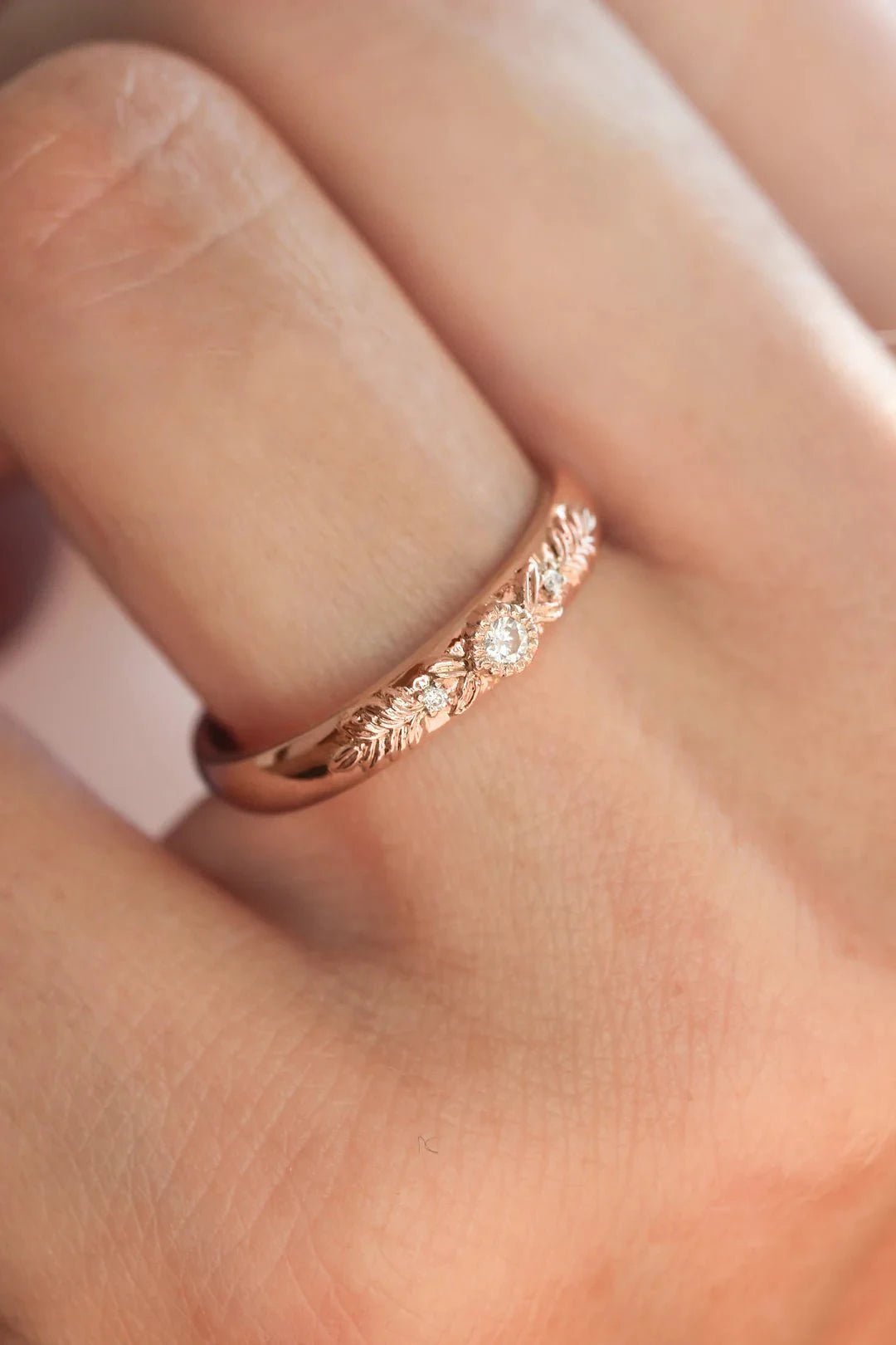 Soulmates Oath Zircon Band Rose Gold Plating - ARTSY SILVER