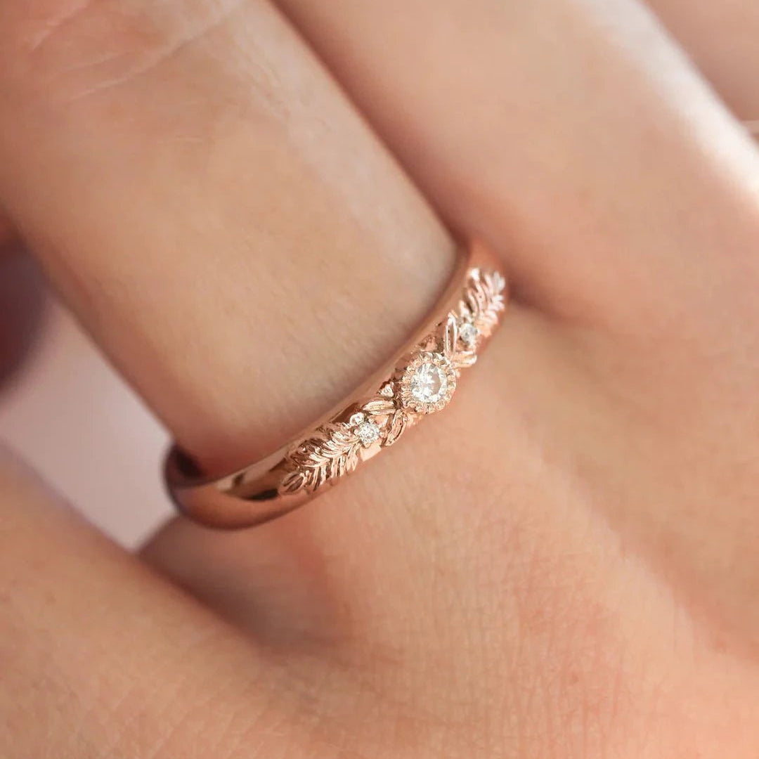 Soulmates Oath Zircon Band Rose Gold Plating - ARTSY SILVER