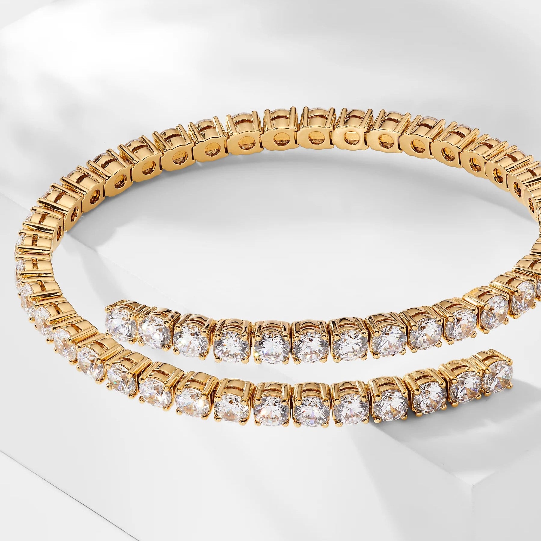 Adjustable 4mm Tennis Bangle - ARTSY SILVER