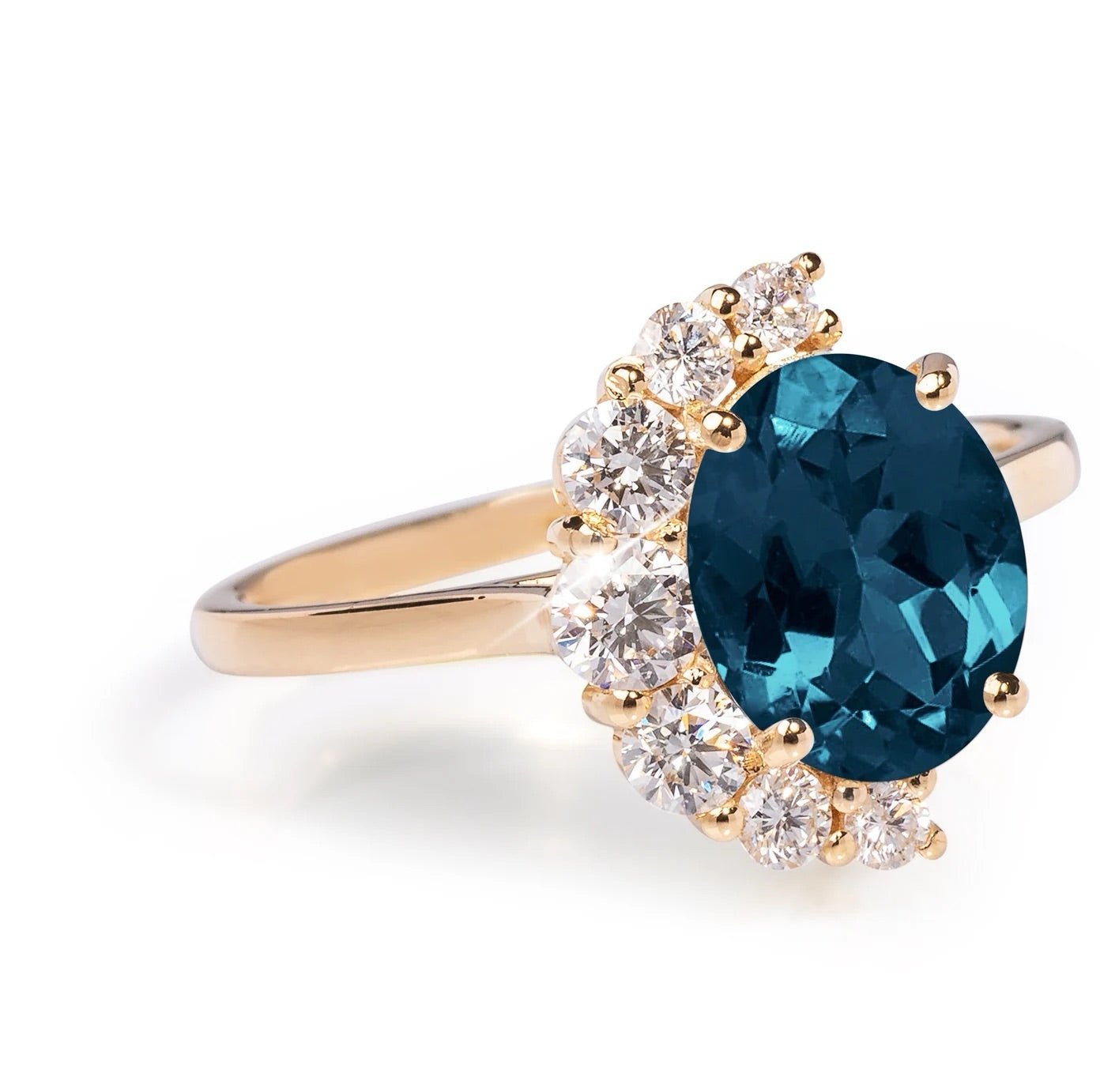 Moonlight Oval London Blue Topaz Ring - ARTSY SILVER