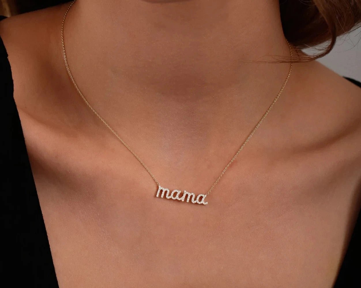 Mama Letter Necklace - ARTSY SILVER