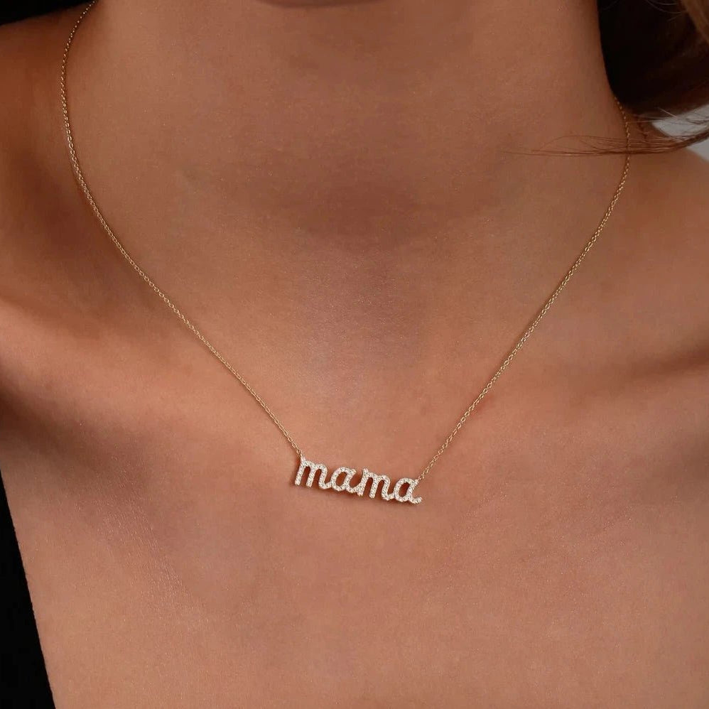 Mama Letter Necklace - ARTSY SILVER