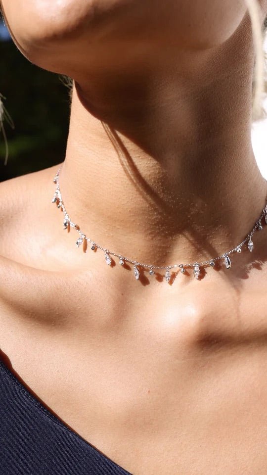 Diva Marquise Adjustable Necklace - ARTSY SILVER
