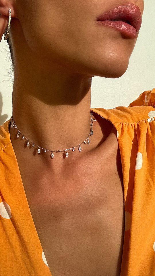 Diva Marquise Adjustable Necklace - ARTSY SILVER