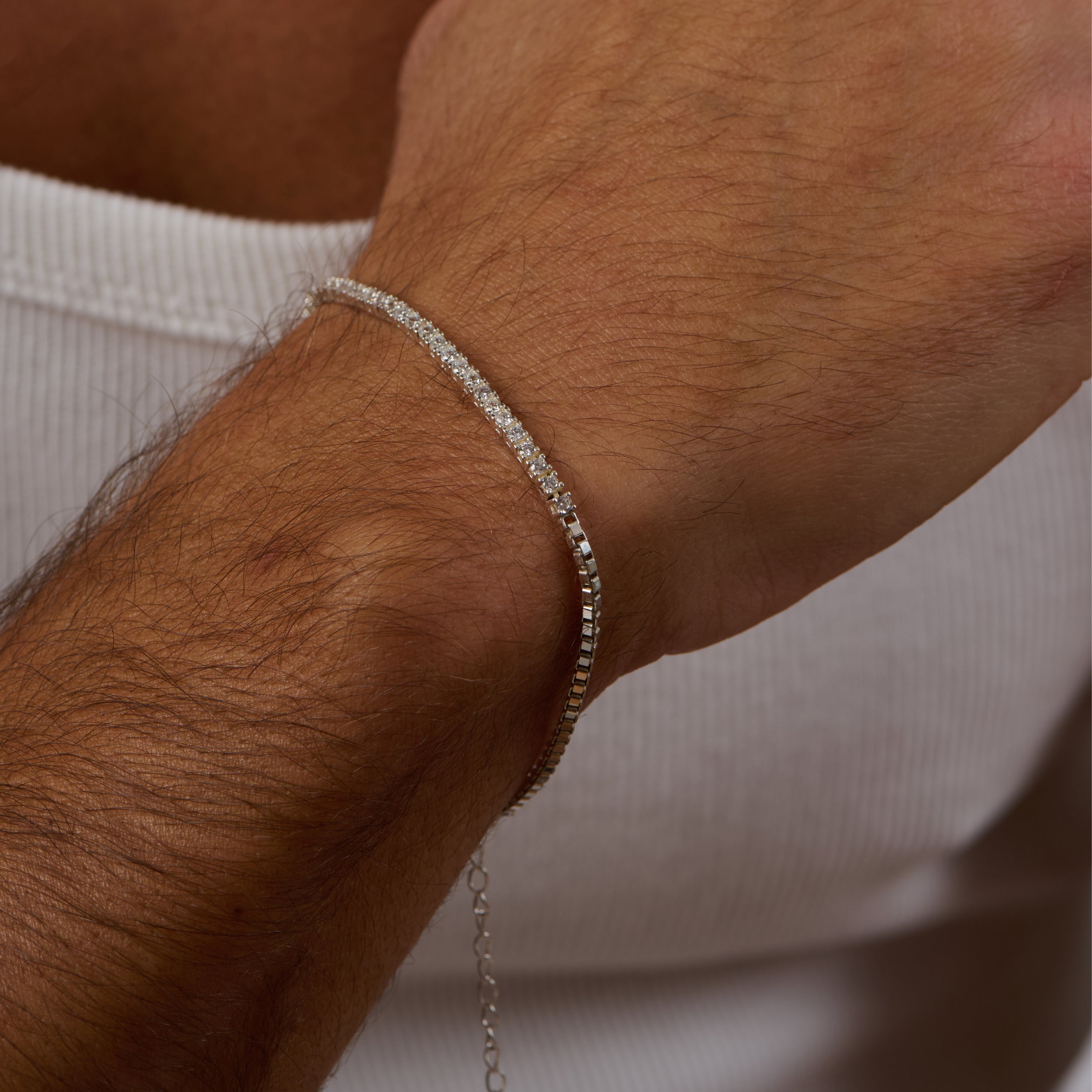Men’s Box Tennis Bracelet
