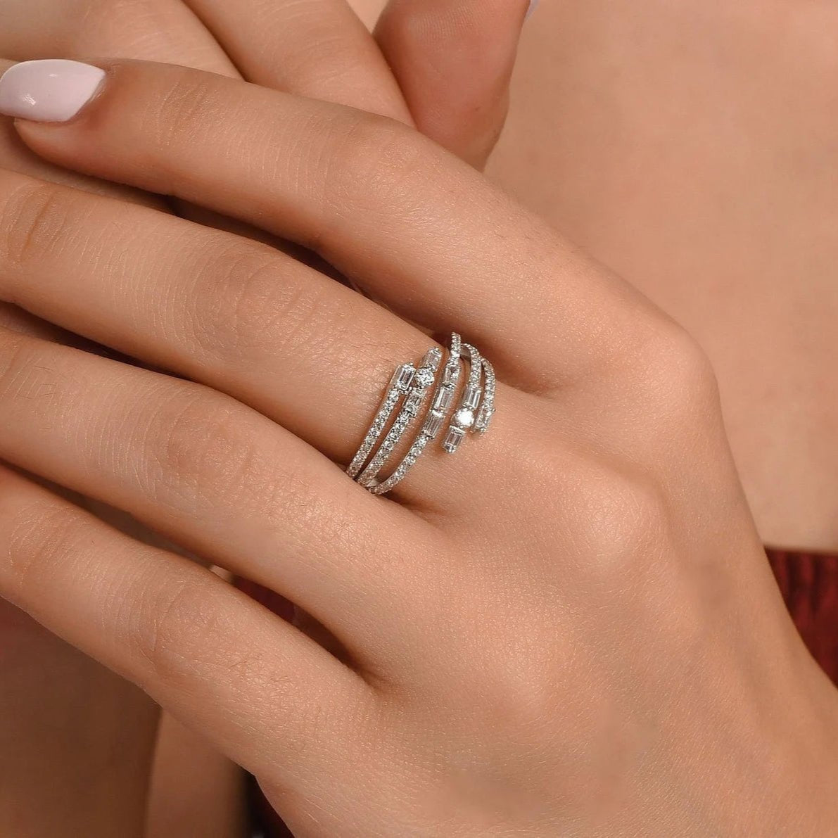 Miranda Zircon Wrap Ring - ARTSY SILVER