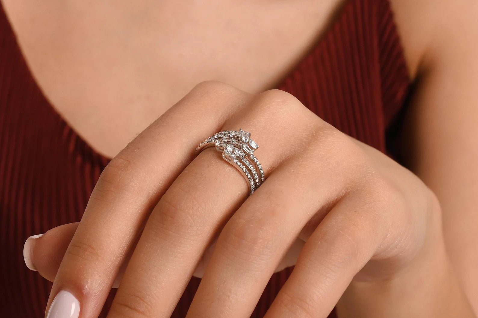 Miranda Zircon Wrap Ring - ARTSY SILVER