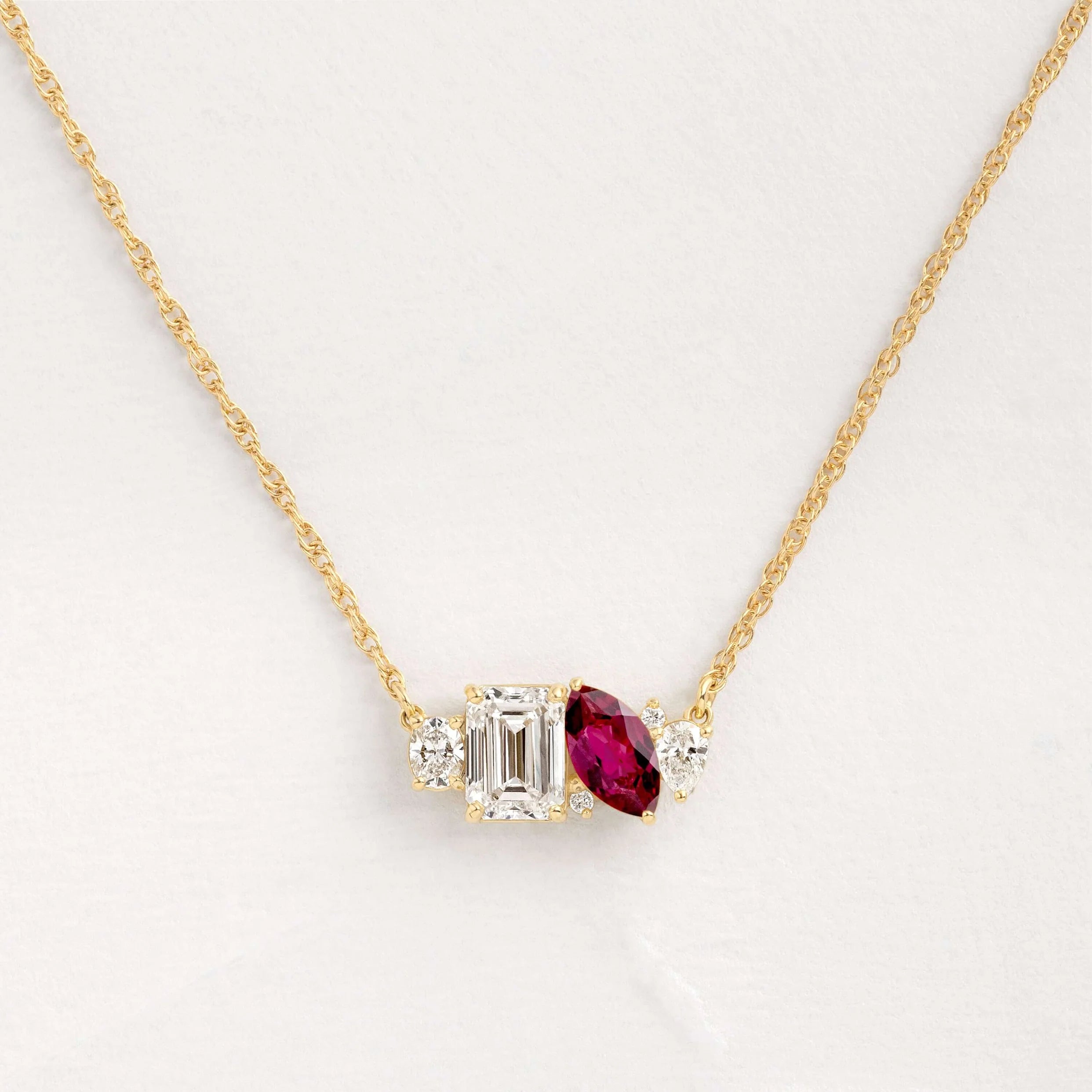 Mix Stones Cut Necklace