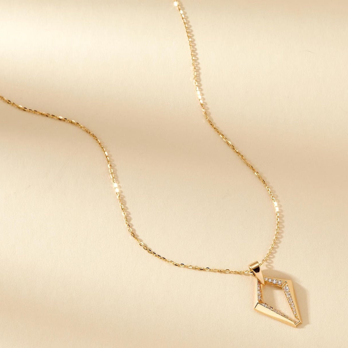 Fortune Gate Zircon Necklace - ARTSY SILVER