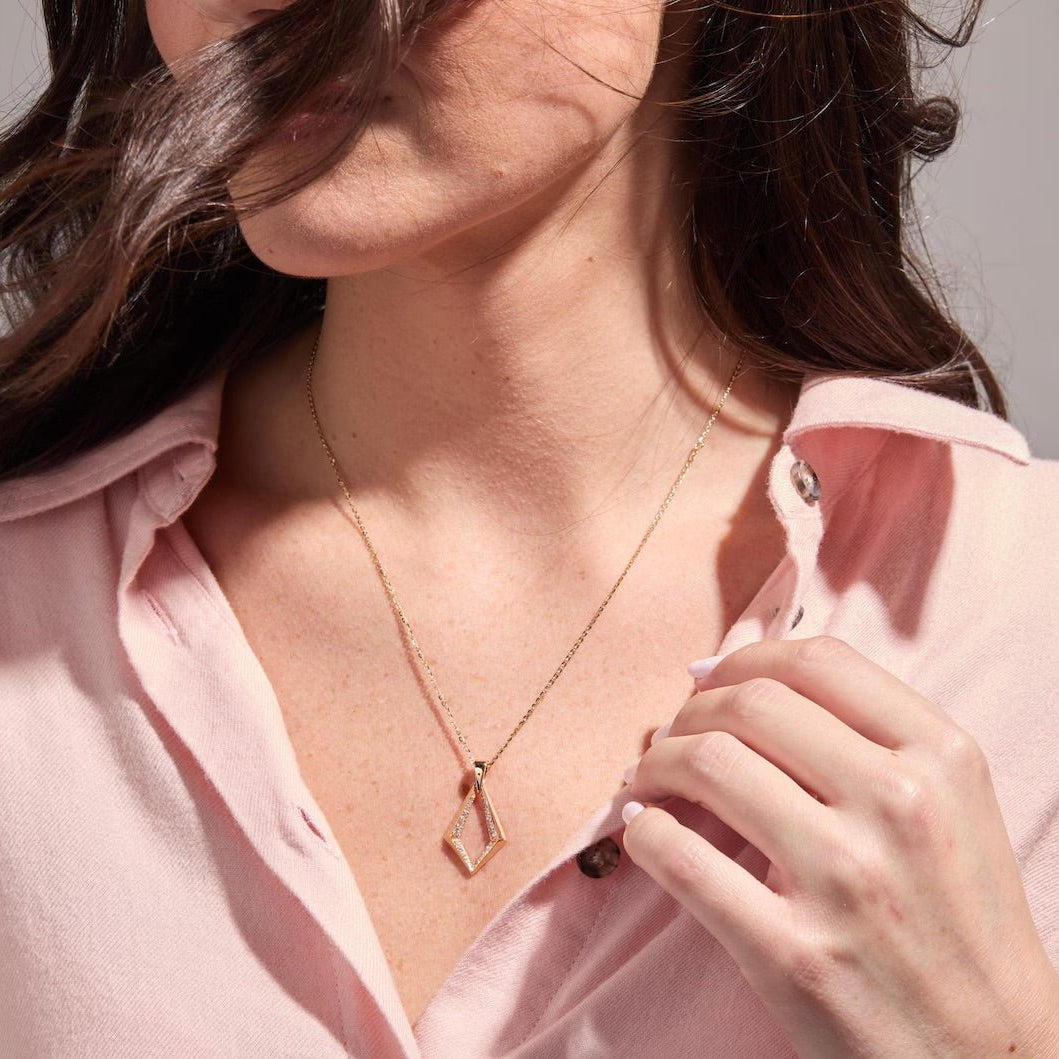 Fortune Gate Zircon Necklace - ARTSY SILVER