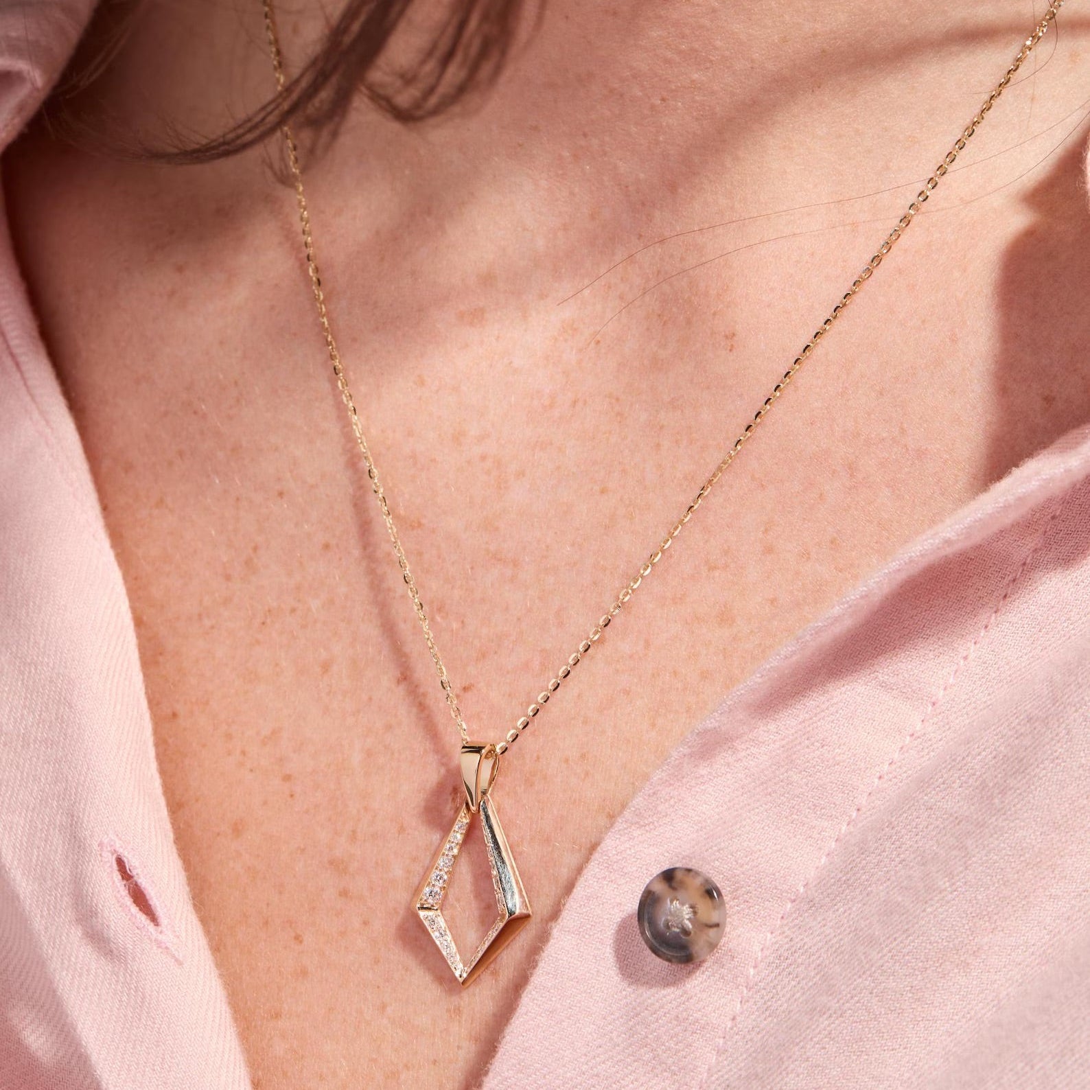 Fortune Gate Zircon Necklace - ARTSY SILVER