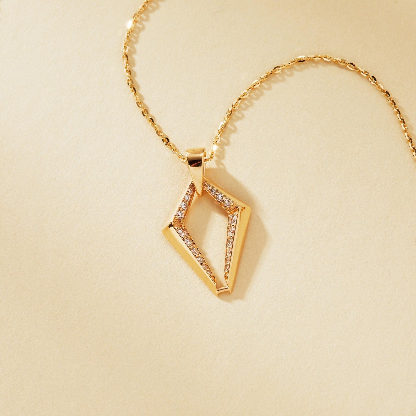 Fortune Gate Zircon Necklace - ARTSY SILVER